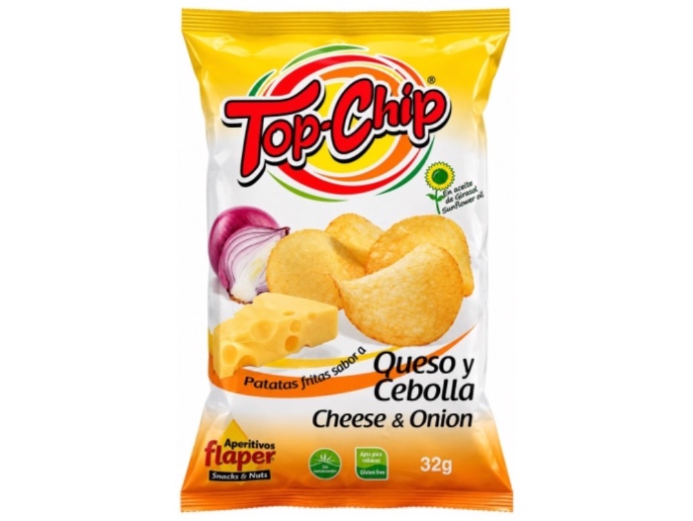Papas Top-Chip Sabor Queso y Cebolla – 32 g