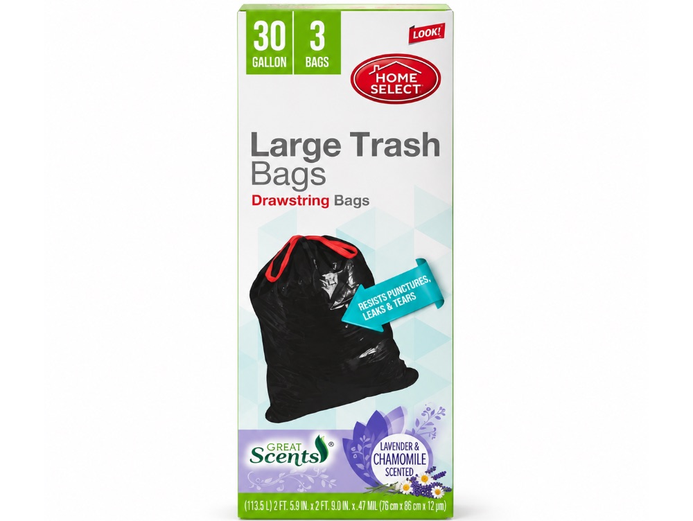 Bolsas de basura Home Select con aroma – 76cm x 86cm x 12