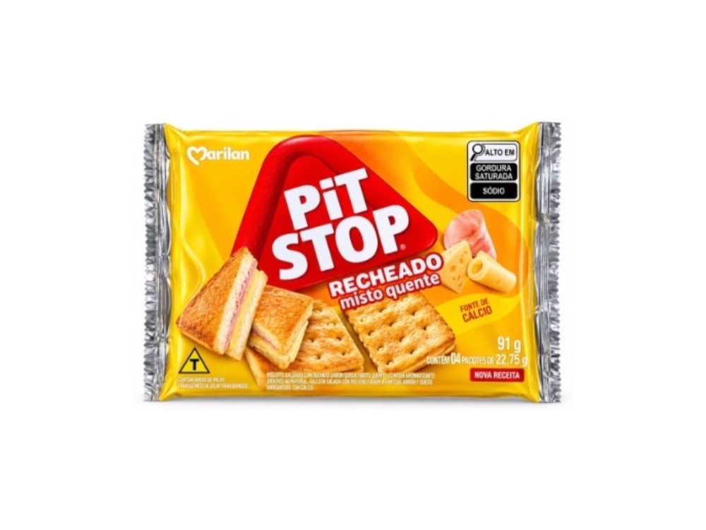 Galletas Pit Stop rellenas sabor jamón y queso (91 g)